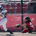 Saline catcher Katie Alexander hits a foul ball in the game against on Monday, June 3. Daniel Brenner I AnnArbor.com